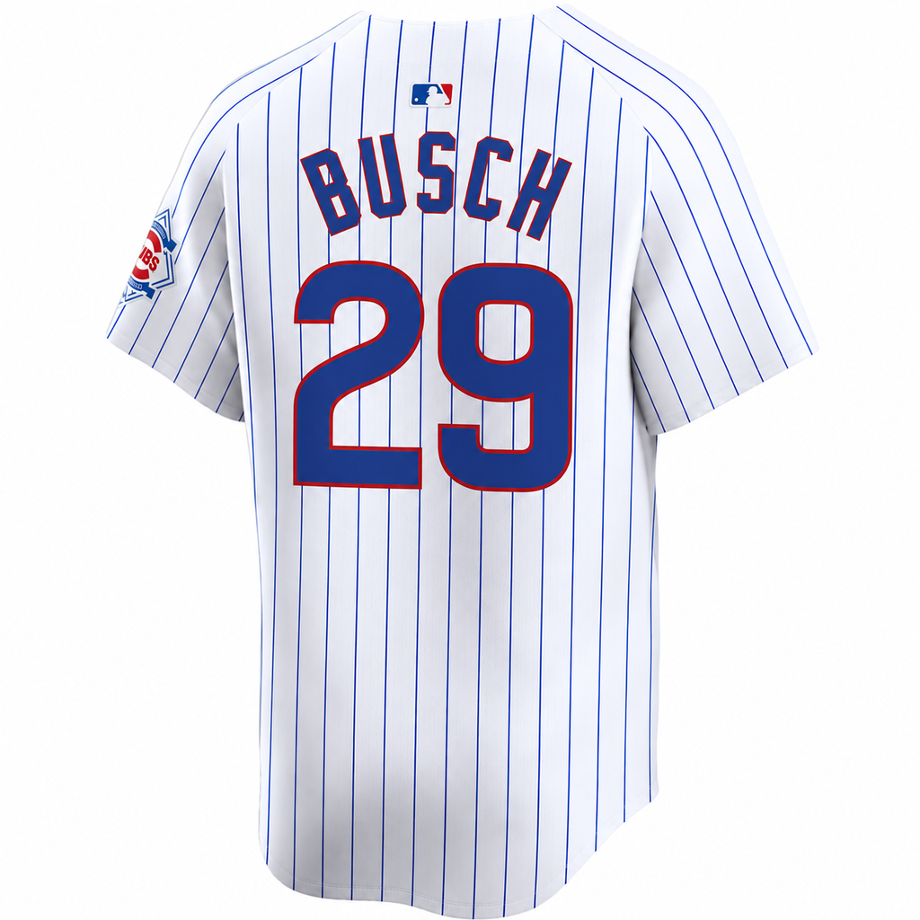 Michael Busch Chicago Cubs Nike Youth 150th Anniversary Homerun Pinstripe Jersey product image 2, provided for visual