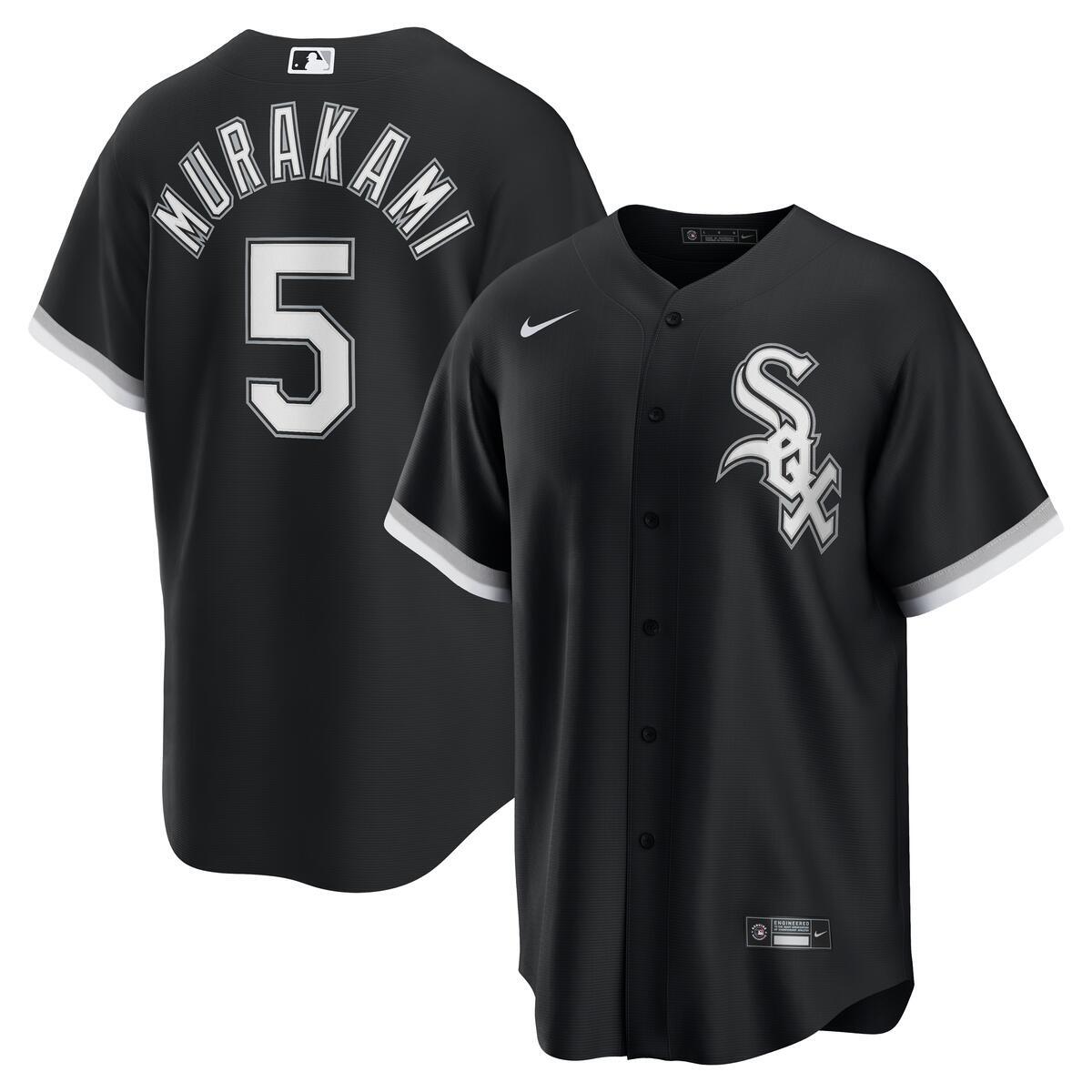 Munetaka Murakami Chicago White Sox Nike Men Black Alternate Replica Jersey product image 1, provided for visual reference