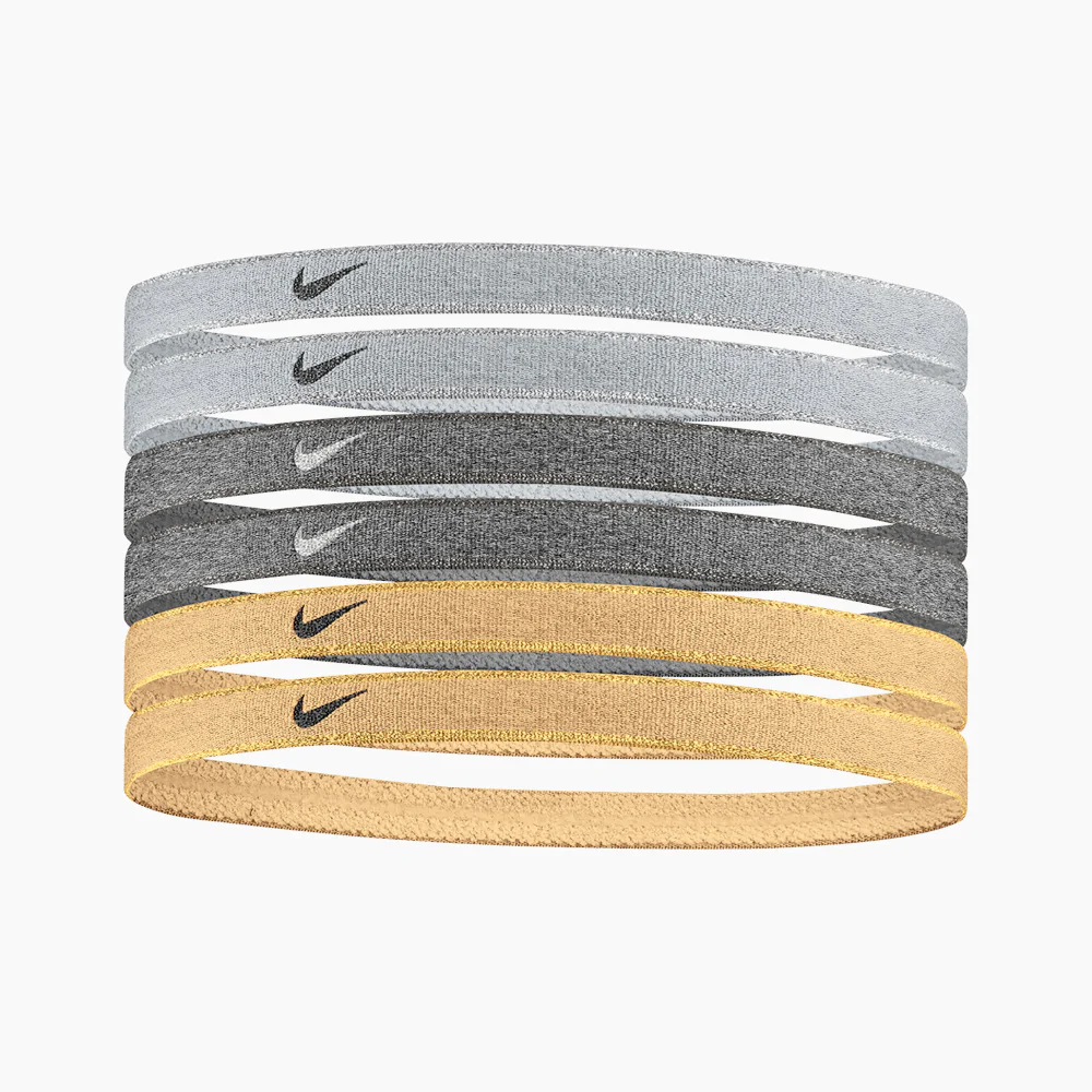 Nike Headbands 6 Pack GREY/BLACK/GOLD product image 1, provided for visual reference and product detail review