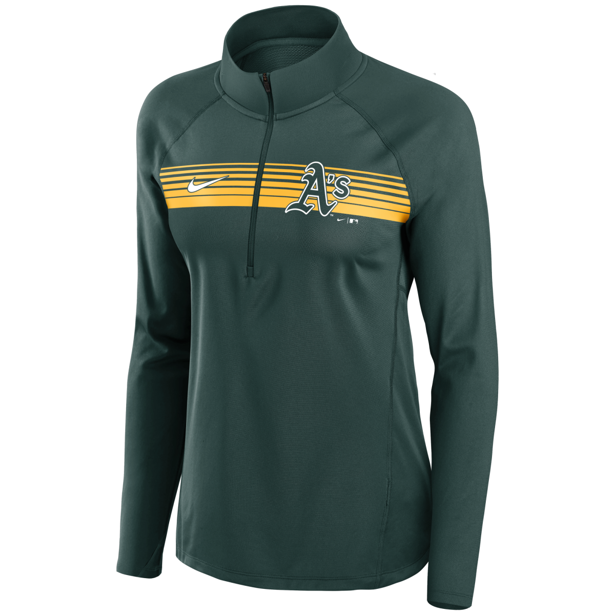Womens Nike Oakland Athletics Seam To Seam Element Half Zip Pullover product image 1, provided for visual reference and