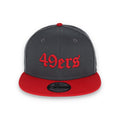 NEW ERA SAN FRANCISCO 49ERS GOTHIC SCRIPT NEW ERA 9FIFTY Snapback-GREY/RED product image 1, provided for visual reference
