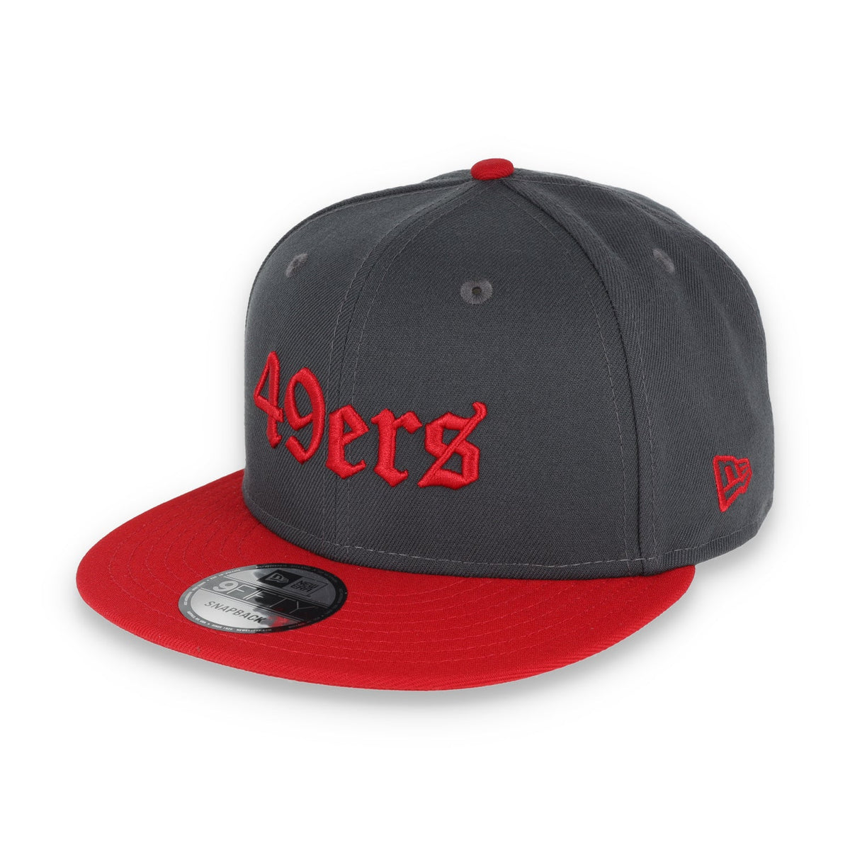 NEW ERA SAN FRANCISCO 49ERS GOTHIC SCRIPT NEW ERA 9FIFTY Snapback-GREY/RED product image 2, provided for visual reference