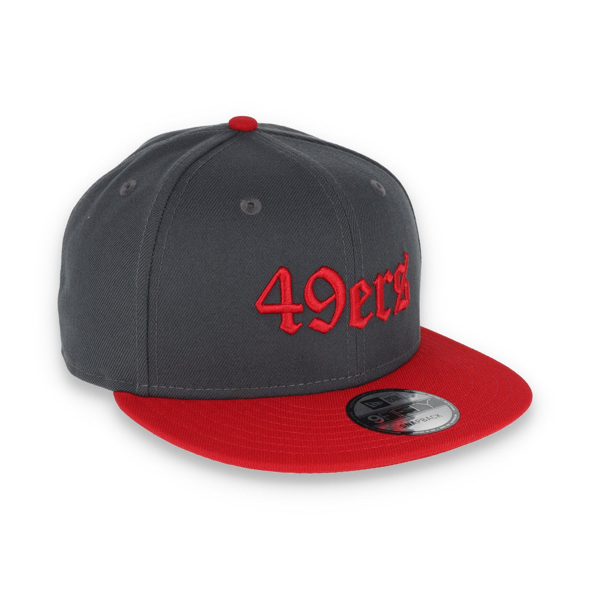 NEW ERA SAN FRANCISCO 49ERS GOTHIC SCRIPT NEW ERA 9FIFTY Snapback-GREY/RED product image 6, provided for visual reference