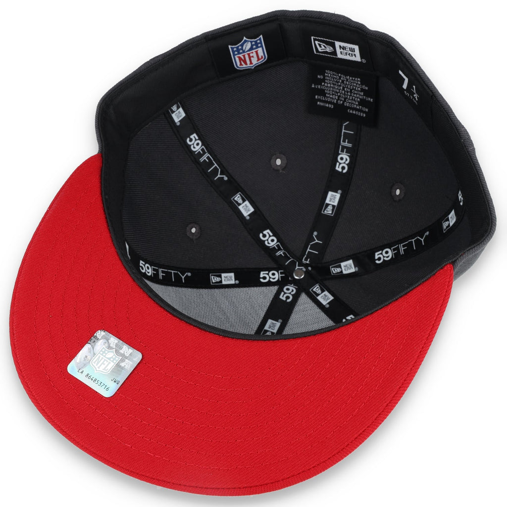New Era San Francisco 49Ers Gothic Script 2Tone 59Fifty Fitted- Heather Grey/Red product image 7, provided for visual
