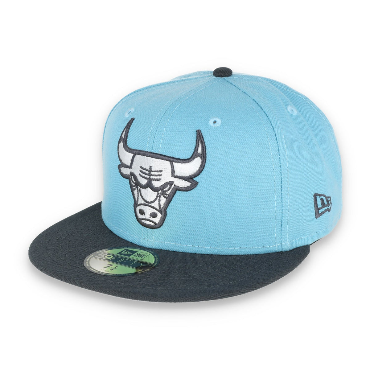 New Era Chicago Bulls Color Pack 2Tone 59Fifty Fitted Hat - Babyblue/Grey product image 3, provided for visual reference and