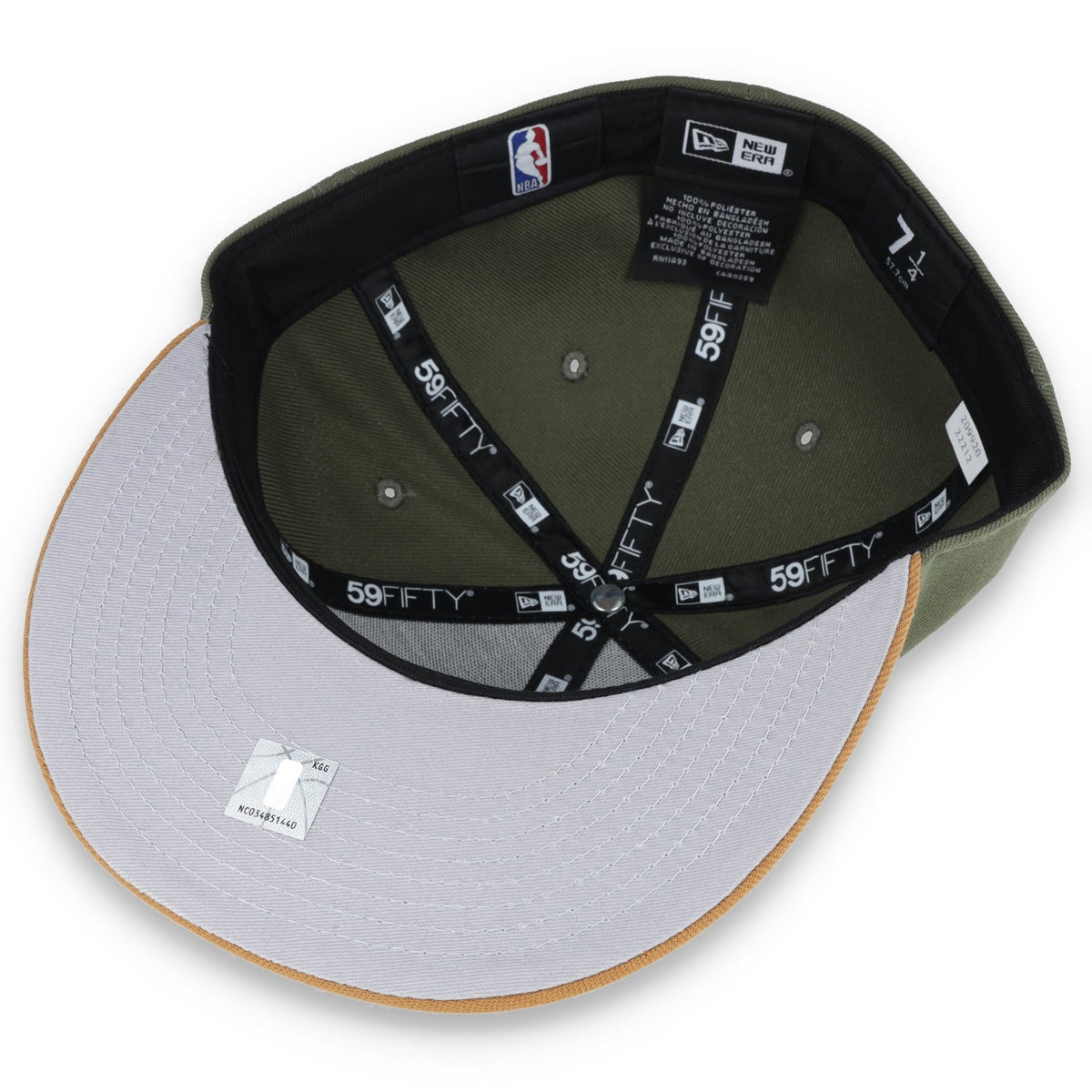 New Era Golden State Warriors Color Pack 2Tone 59Fifty Fitted Hat- Olive/Tan product image 7, provided for visual reference