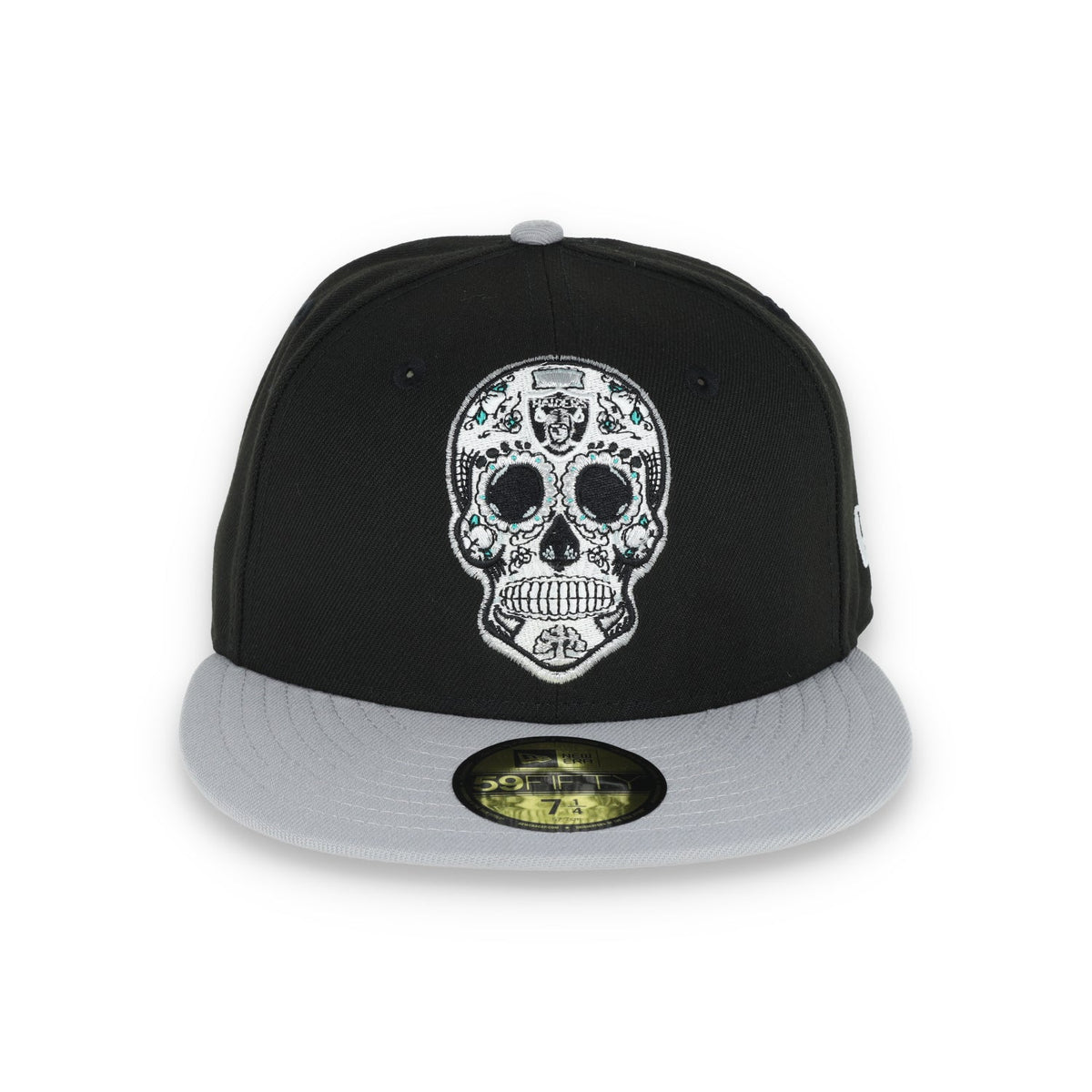 New Era Las Vegas Raiders Sugar Skull 59Fifty Fitted Hat-Black/Grey product image 2, provided for visual reference and