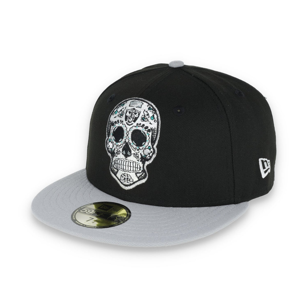 New Era Las Vegas Raiders Sugar Skull 59Fifty Fitted Hat-Black/Grey product image 3, provided for visual reference and