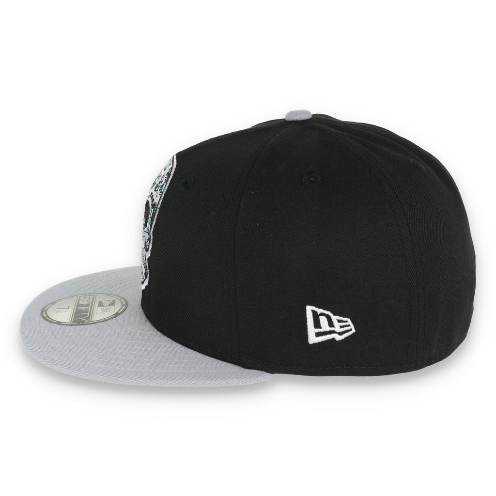 New Era Las Vegas Raiders Sugar Skull 59Fifty Fitted Hat-Black/Grey product image 4, provided for visual reference and