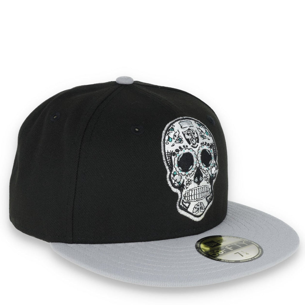 New Era Las Vegas Raiders Sugar Skull 59Fifty Fitted Hat-Black/Grey product image 1, provided for visual reference and