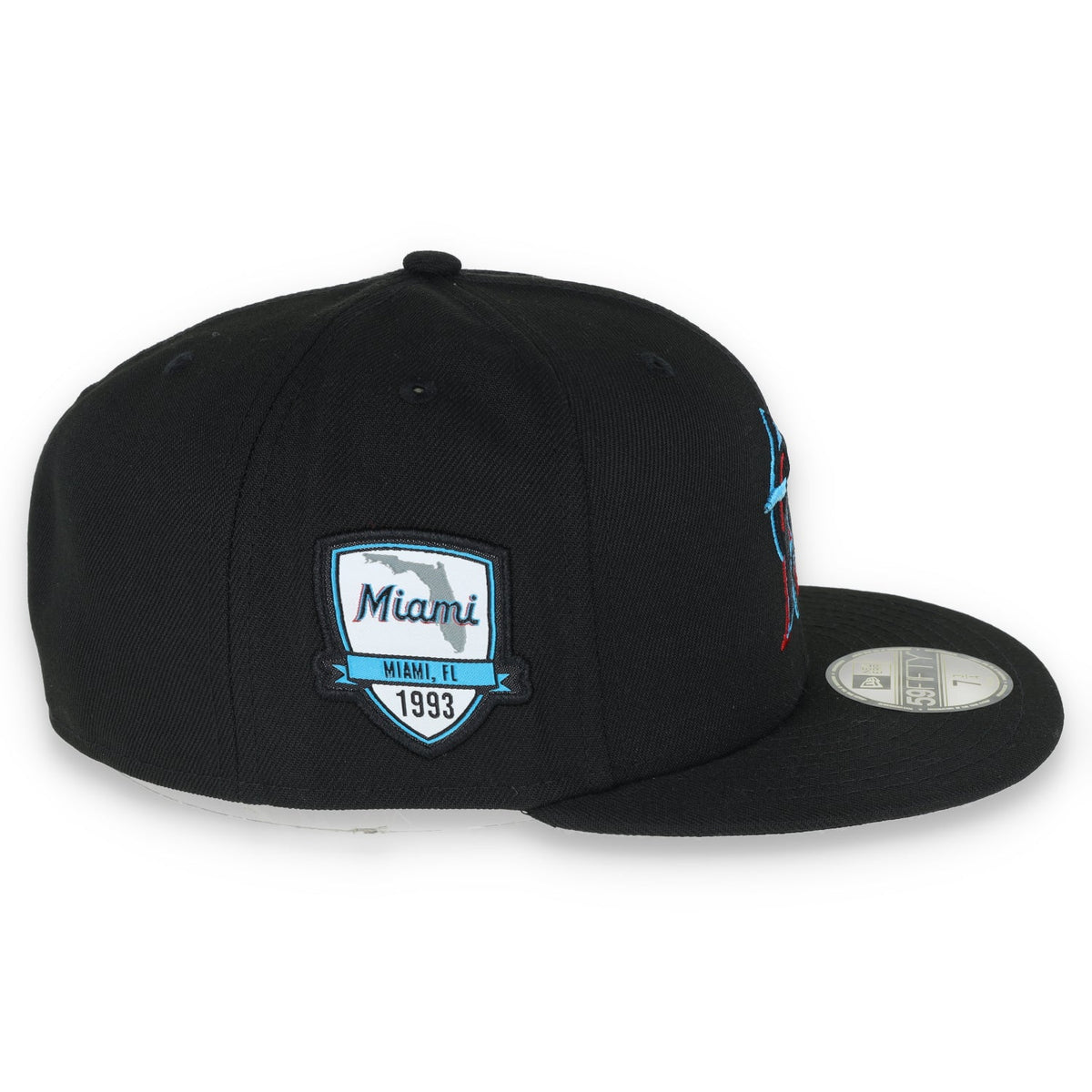 New Era Miami Marlins Inaugural Season Patch 59Fifty Fitted Hat product image 5, provided for visual reference and product