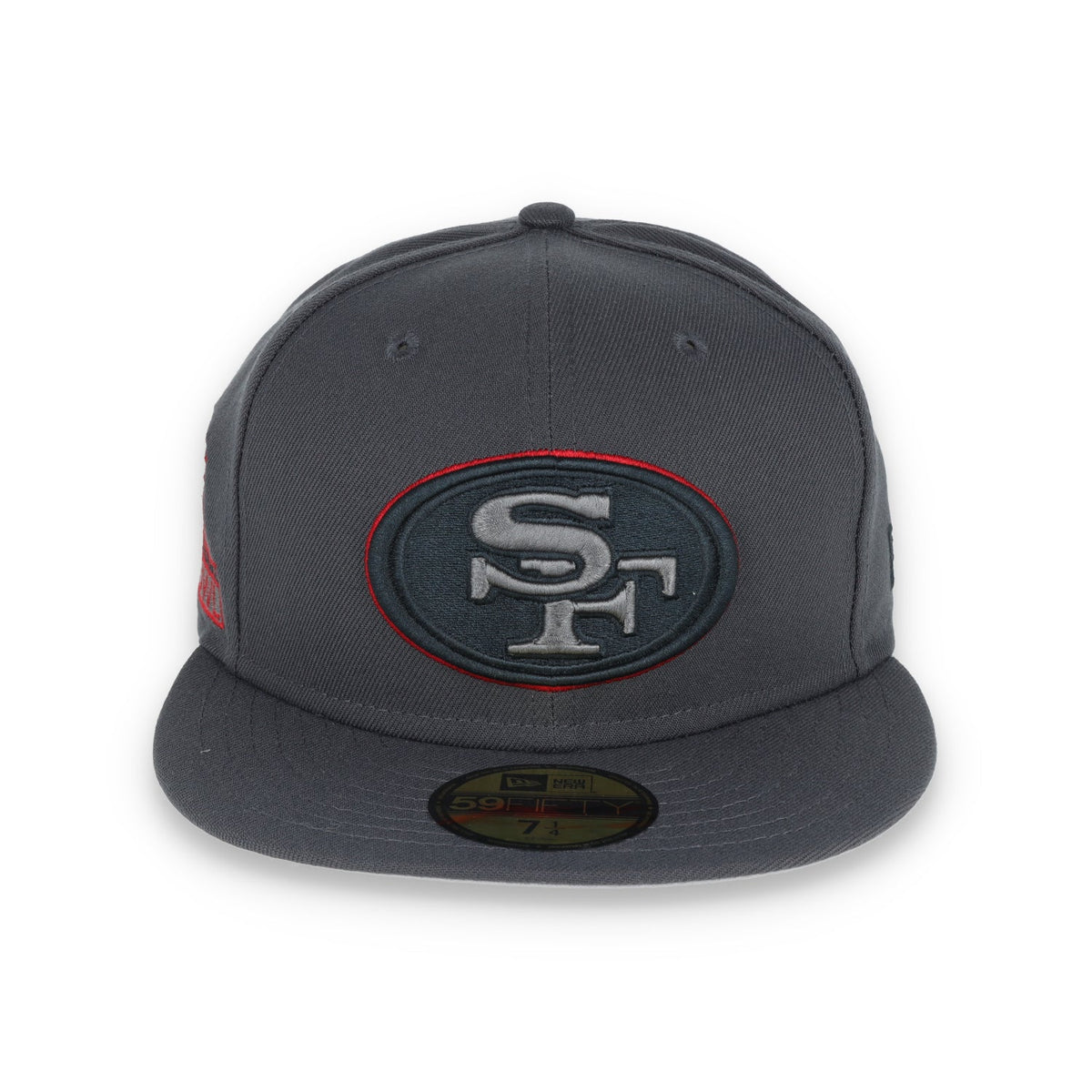 New Era San Francisco 49Ers 1990 Pro Bowl Side Patch Script 59Fifty Fitted Hat-Grey/Red product image 2, provided for visual