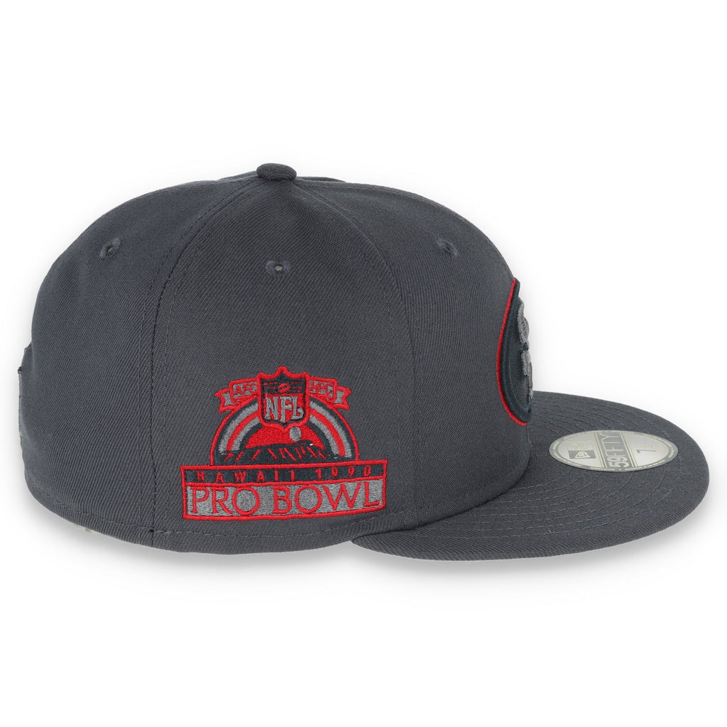 New Era San Francisco 49Ers 1990 Pro Bowl Side Patch Script 59Fifty Fitted Hat-Grey/Red product image 6, provided for visual