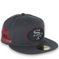 New Era San Francisco 49Ers 1990 Pro Bowl Side Patch Script 59Fifty Fitted Hat-Grey/Red product image 1, provided for visual
