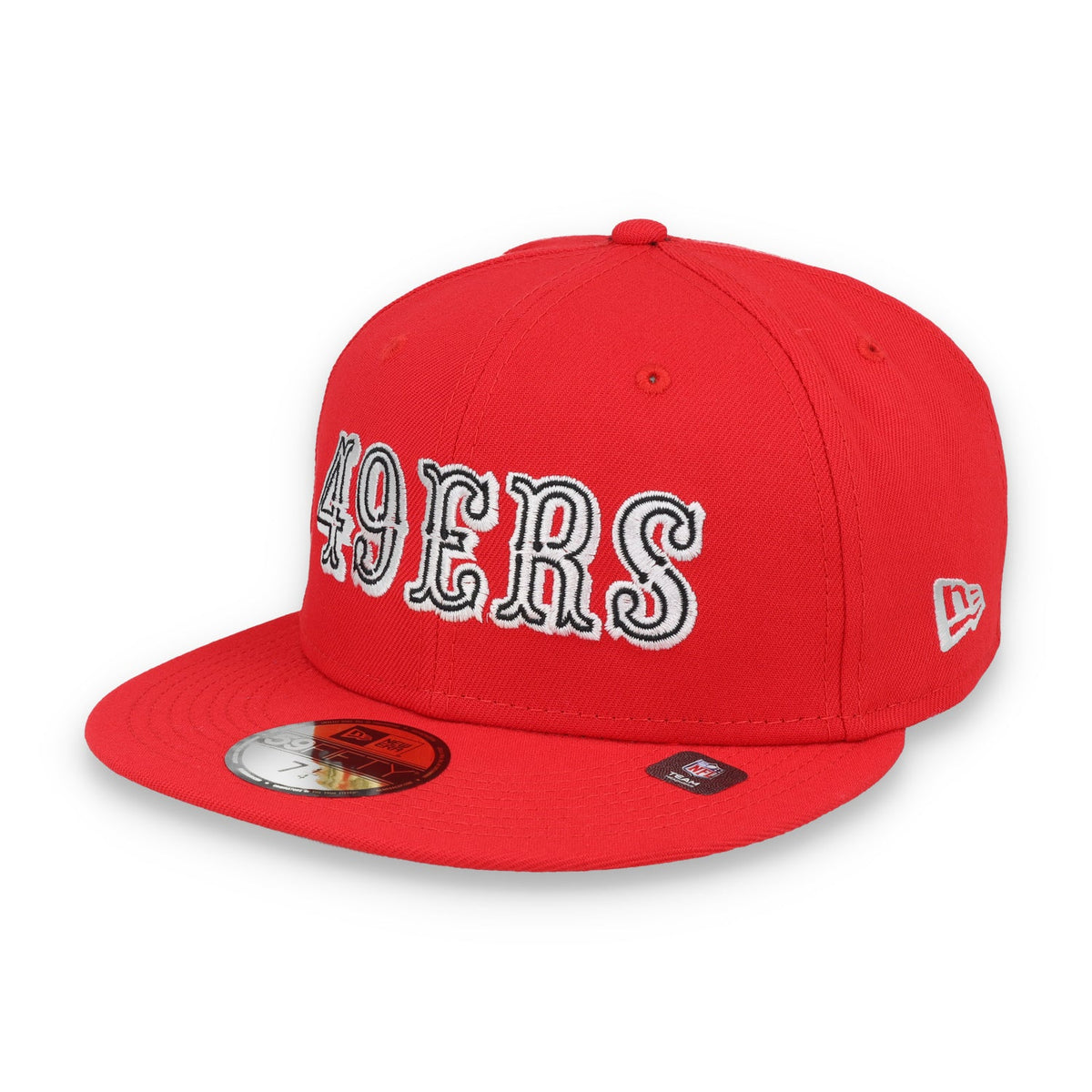 New Era San Francisco 49Ers 40Th Anniversary Side Patch Script 59Fifty Fitted Hat-Red product image 3, provided for visual