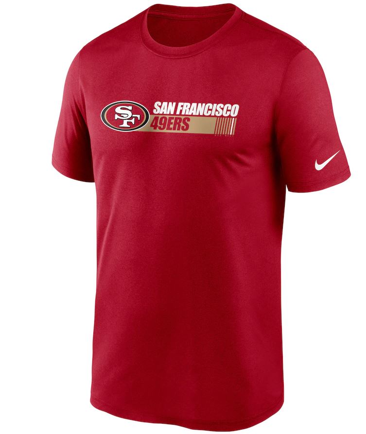 Nike San Francisco 49ers Fan Gear Team Conference Legend Performance T-Shirt - Scarlet product image 1, provided for visual