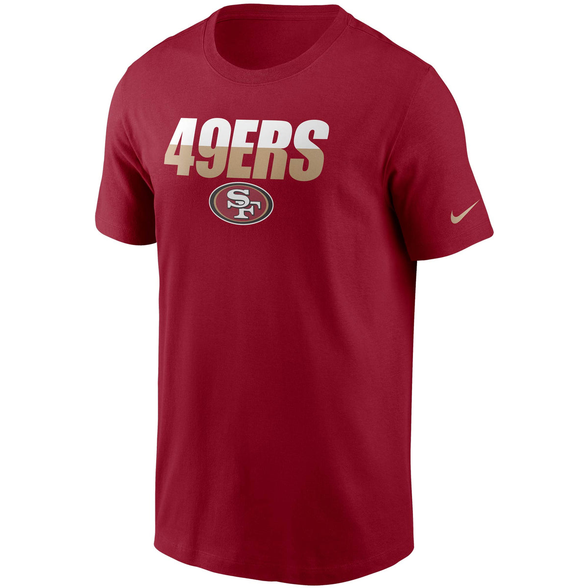 San Francisco 49ers Nike Split Team Name Essential Short Sleeve T Shirt-SCARLET RED product image 1, provided for visual