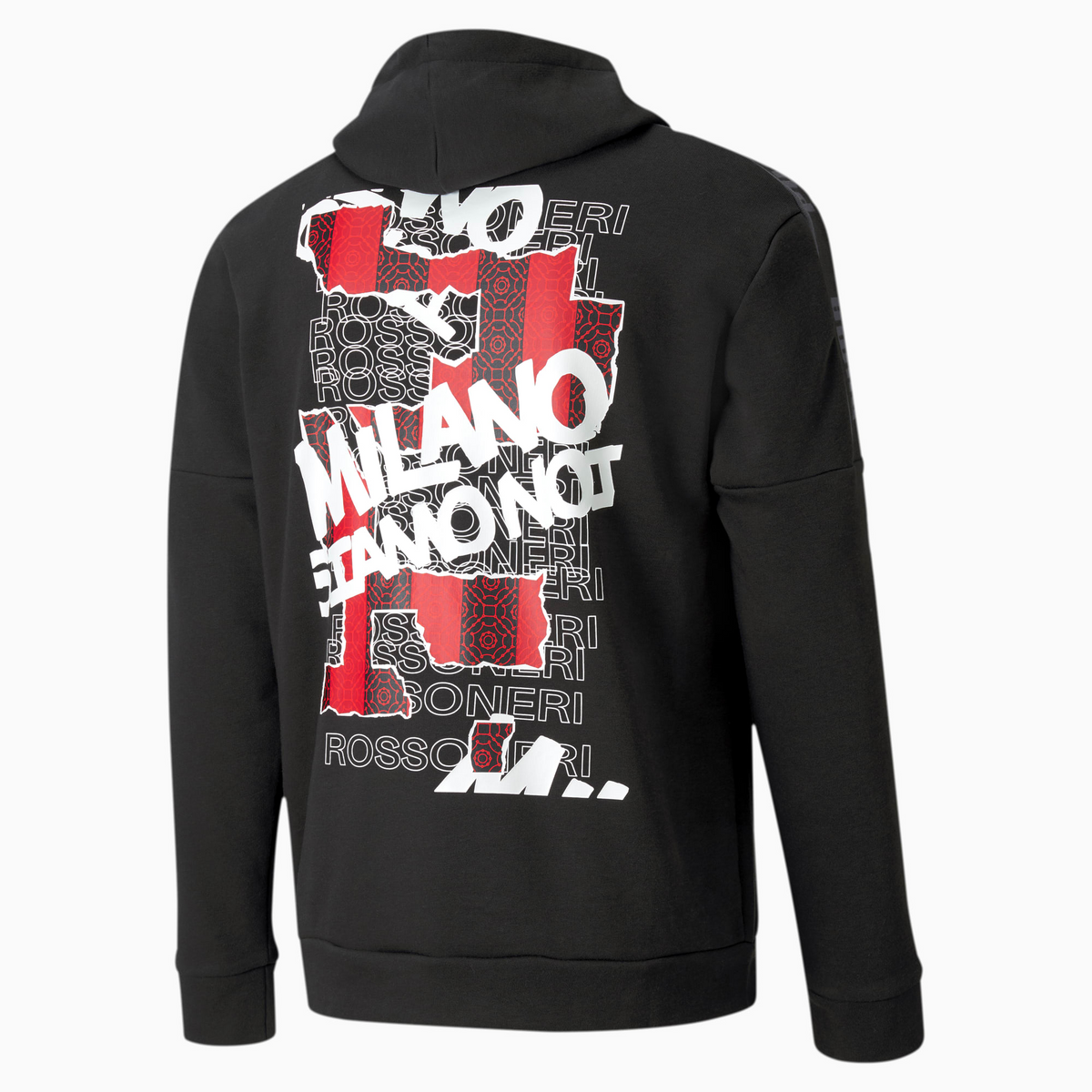 PUMA A.C. Milan Culture Men Hoodie II-BLACK/RED product image 2, provided for visual reference and product detail review