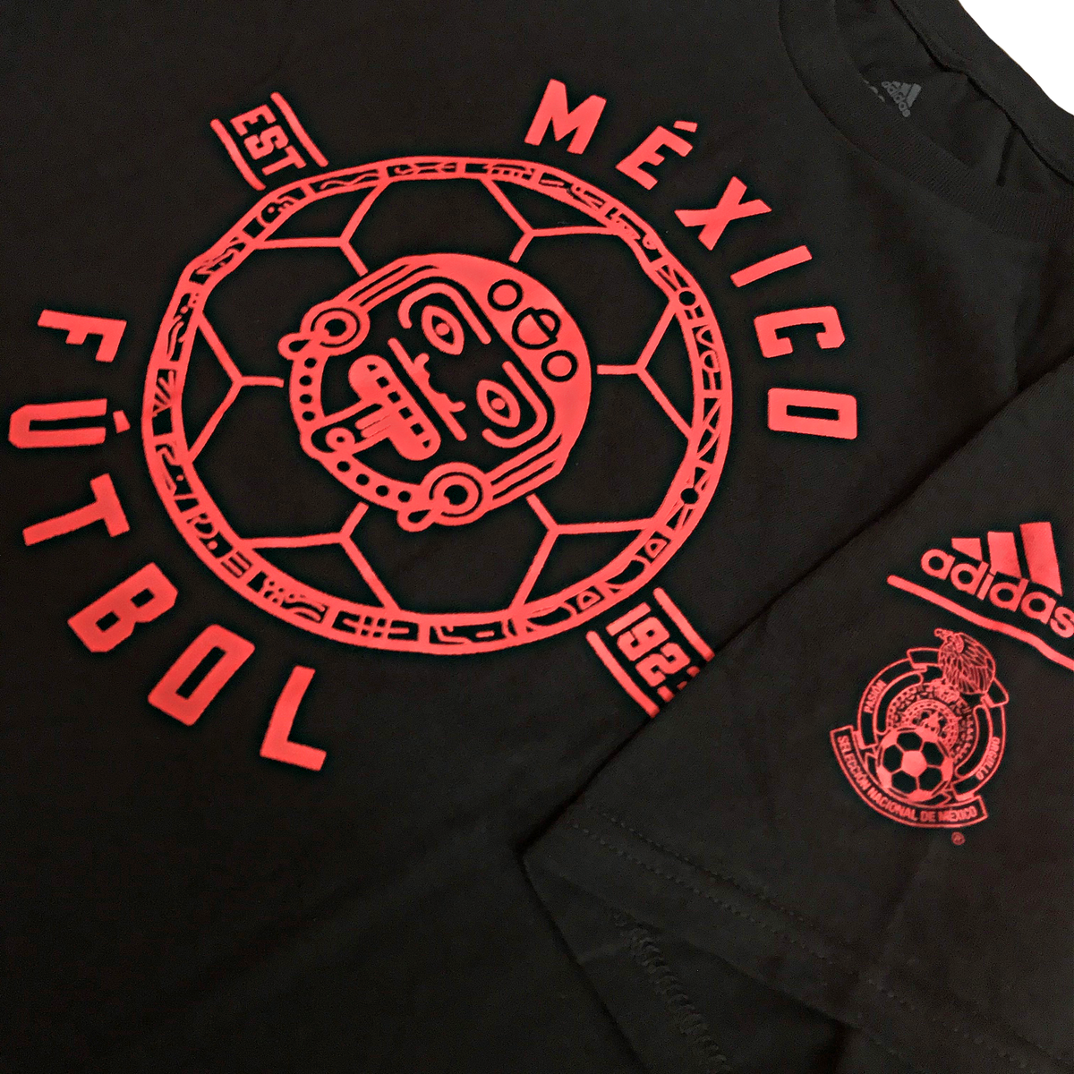Adidas Mexico Linear Icon Est. T-Shirt-Black/Red product image 4, provided for visual reference and product detail review