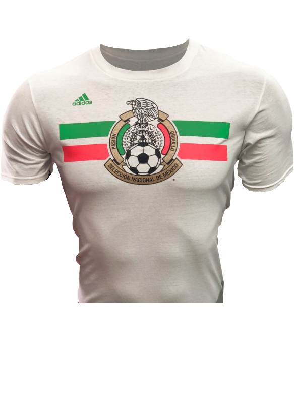 Adidas Mexico Stripped And Crest Logo T-Shirt product image 1, provided for visual reference and product detail review