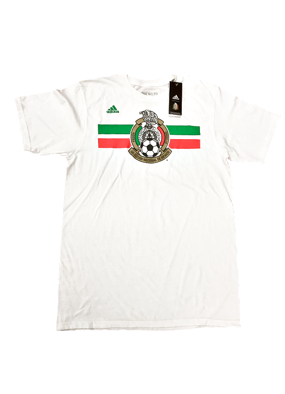 Adidas Mexico Stripped And Crest Logo T-Shirt product image 2, provided for visual reference and product detail review