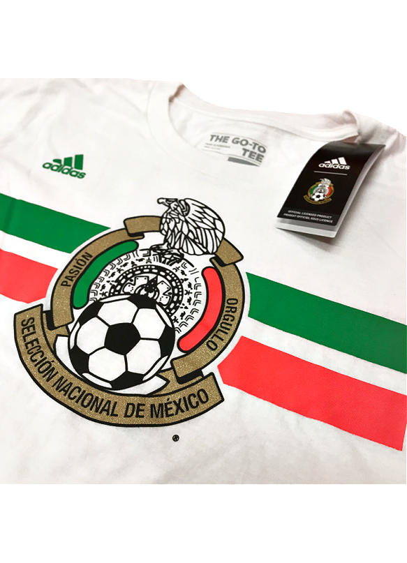 Adidas Mexico Stripped And Crest Logo T-Shirt product image 3, provided for visual reference and product detail review