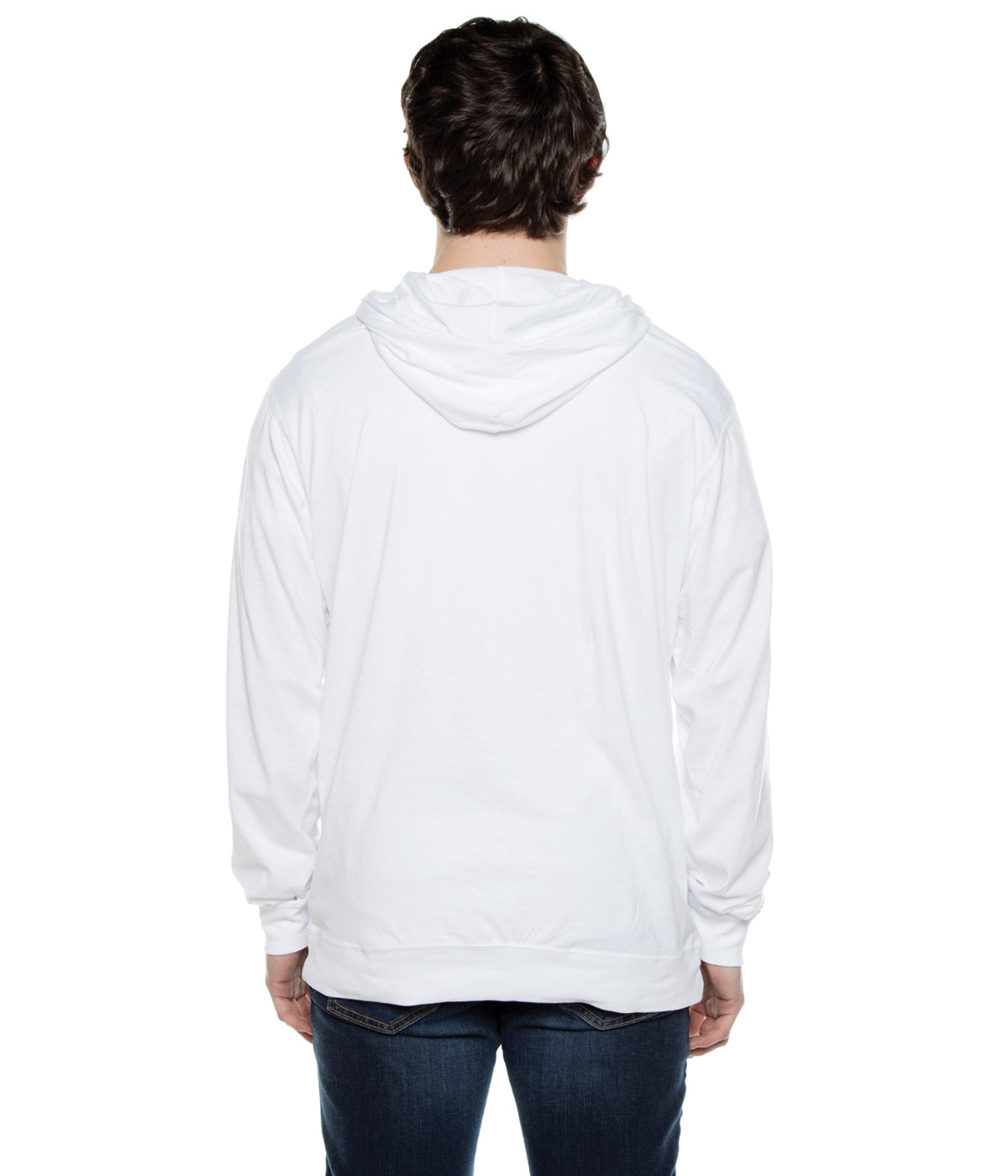 Beach Jersey Zip Hoodie 4.5 Oz-White product image 3, provided for visual reference and product detail review