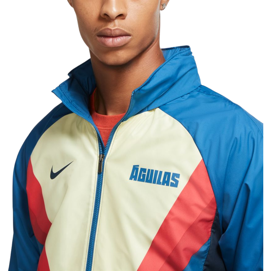 Nike Men Club America Water-Repellent Soccer Jacket - Industrial Blue/Armory Navy/Armory Navy product image 3, provided for