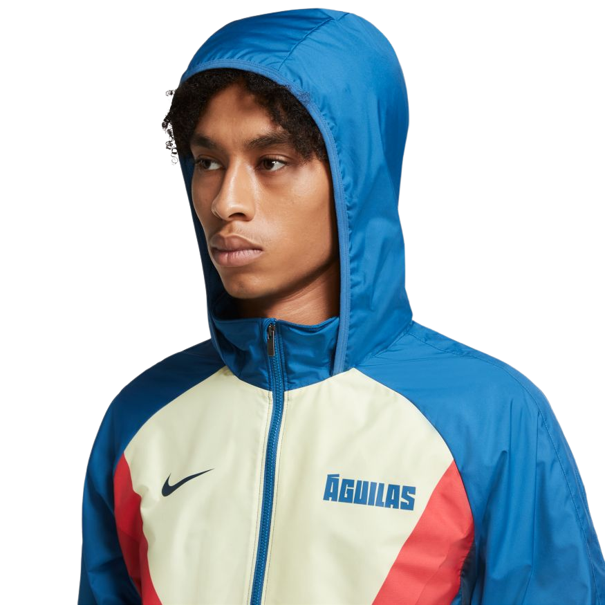 Nike Men Club America Water-Repellent Soccer Jacket - Industrial Blue/Armory Navy/Armory Navy product image 4, provided for