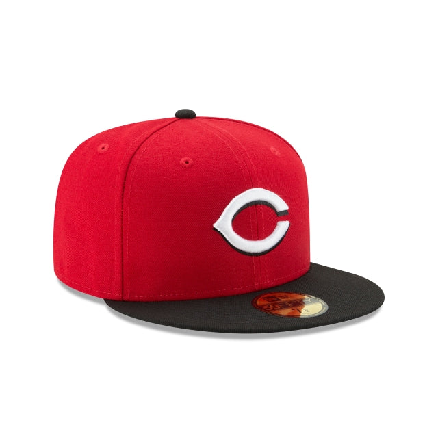 Cincinnati Reds New Era Road Authentic Collection 59Fifty Fitted-On-Field Collection-Red/Black product image 2, provided for