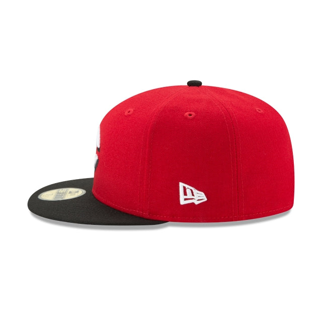 Cincinnati Reds New Era Road Authentic Collection 59Fifty Fitted-On-Field Collection-Red/Black product image 3, provided for