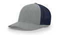 Fitted Trucker with R-Flexfit- Heather Grey/Navy product image 1, provided for visual reference and product detail review