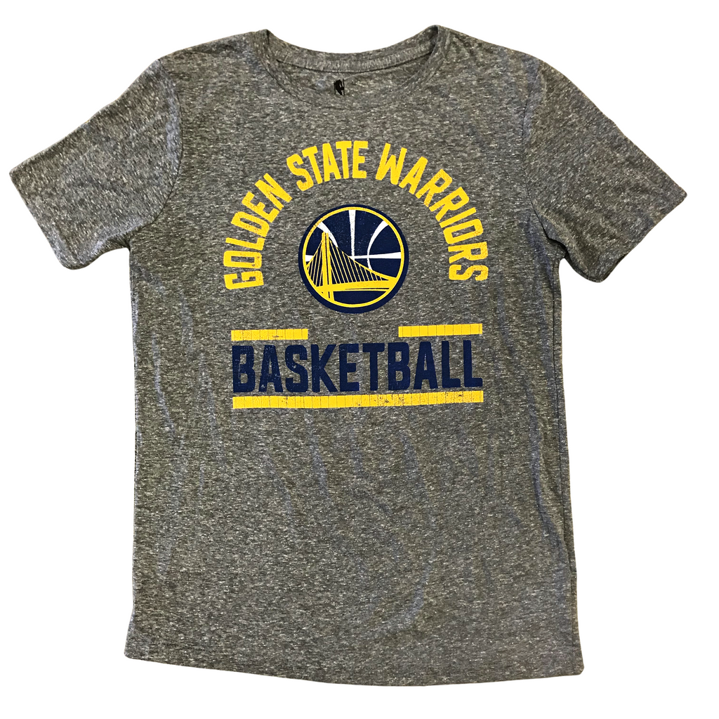 Youth NBA Golden State Warriors Heather Grey T Shirt product image 1, provided for visual reference and product detail review
