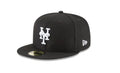 New York Mets New Era Basic Collection Fitted 59Fifty-Black And White product image 1, provided for visual reference and