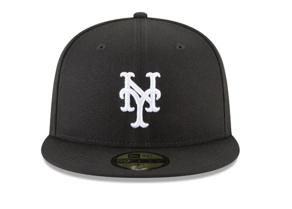 New York Mets New Era Basic Collection Fitted 59Fifty-Black And White product image 5, provided for visual reference and
