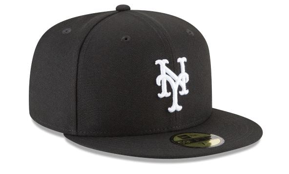 New York Mets New Era Basic Collection Fitted 59Fifty-Black And White product image 4, provided for visual reference and
