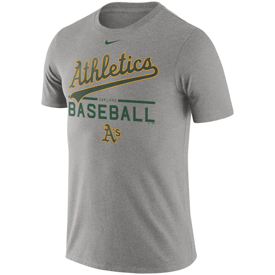Nike Oakland Athletics Grey Practice T-Shirt product image 1, provided for visual reference and product detail review
