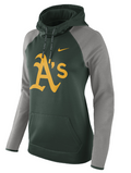 NIKE Women OAKLAND ATHLETICS PERFORMANCE PULLOVER HOODIE product image 1, provided for visual reference and product detail