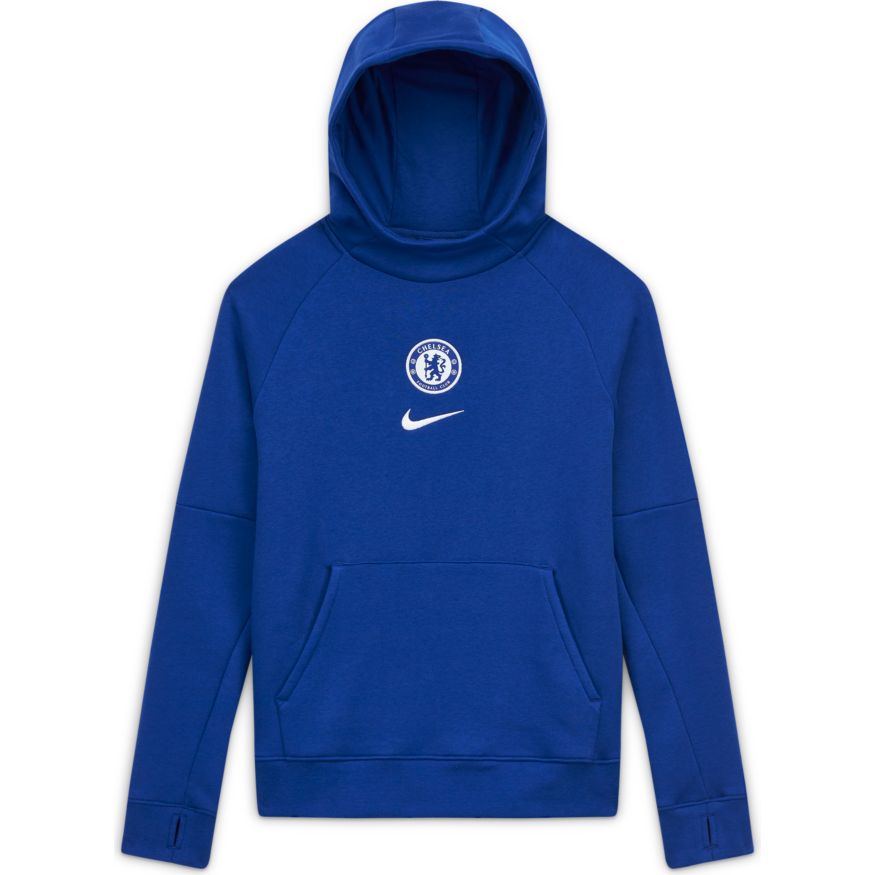 Nike Chelsea FC Big Kids' Fleece Pullover Soccer Hoodie product image 1, provided for visual reference and product detail