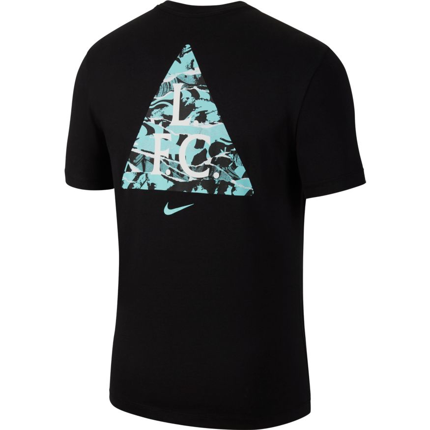 Nike Liverpool FC Men Soccer T-Shirt-Black/Teal product image 2, provided for visual reference and product detail review