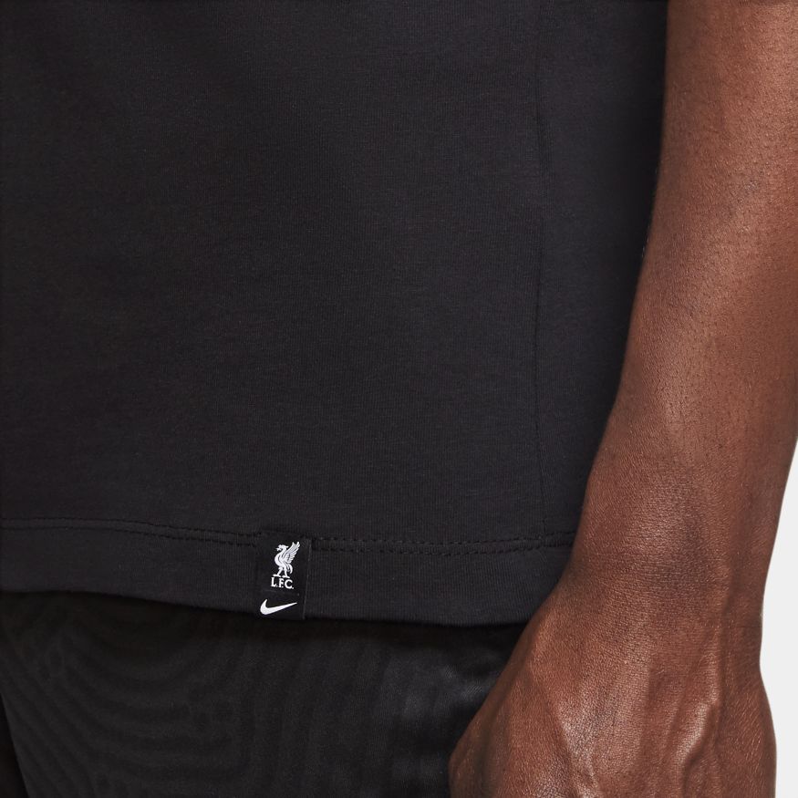 Nike Liverpool FC Men Soccer T-Shirt-Black/Teal product image 3, provided for visual reference and product detail review