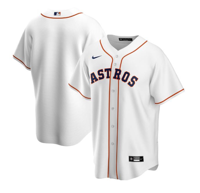 Nike Men Houston Astros White Home 2020 Replica Team Jersey product image 1, provided for visual reference and product