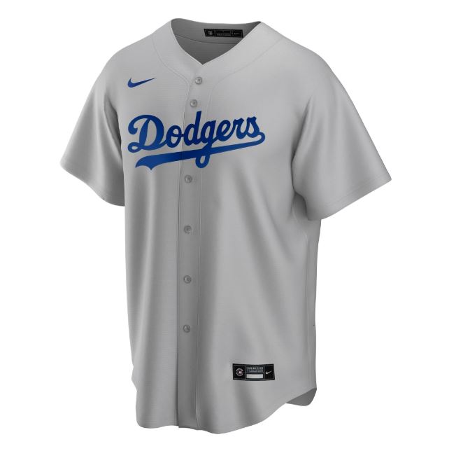 Nike Men Los Angeles Dodgers Gray Alternate 2020 Replica Team Jersey product image 2, provided for visual reference and