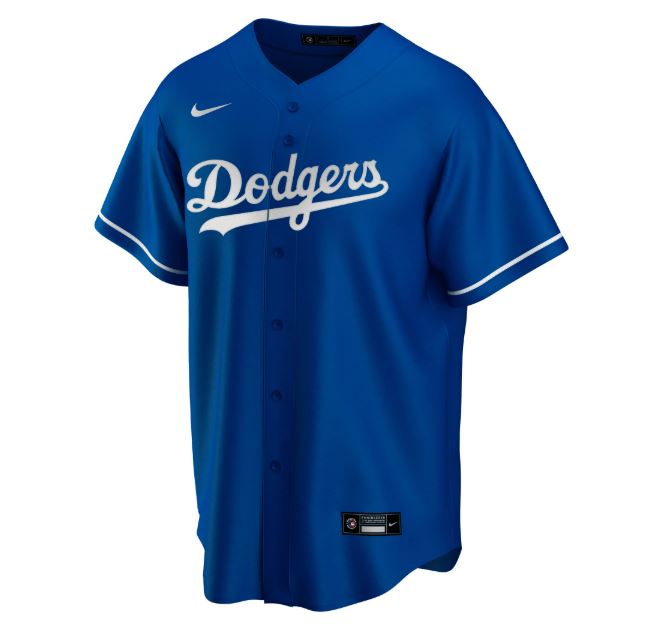 Nike Men Los Angeles Dodgers Royal Alternate 2020 Replica Team Jersey product image 1, provided for visual reference and