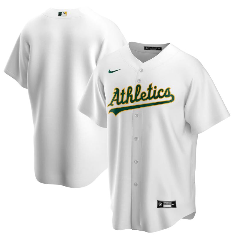 Nike Men Oakland Athletics Home Replica Team Jersey 2020 - White product image 3, provided for visual reference and product