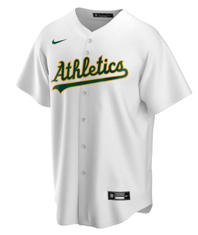 Nike Men Oakland Athletics Home Replica Team Jersey 2020 - White product image 1, provided for visual reference and product