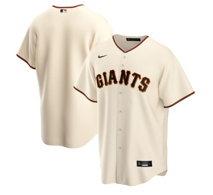 Nike Men San Francisco Giants Cream Home 2020 Official Replica Team Jersey product image 1, provided for visual reference