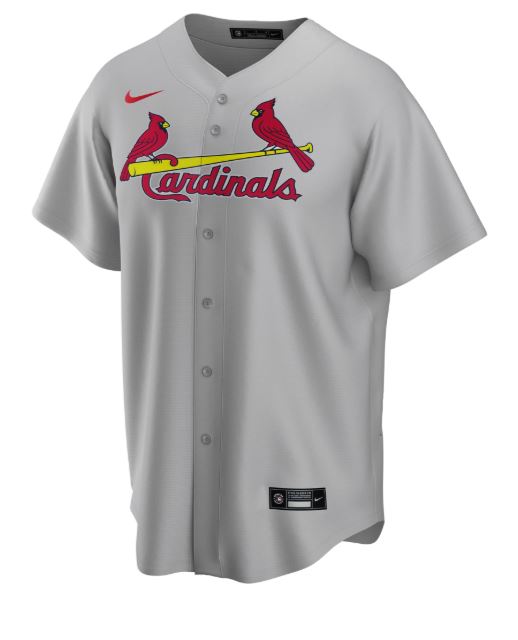 Nike Men St. Louis Cardinals Gray Road 2020 Replica Team Jersey product image 2, provided for visual reference and product