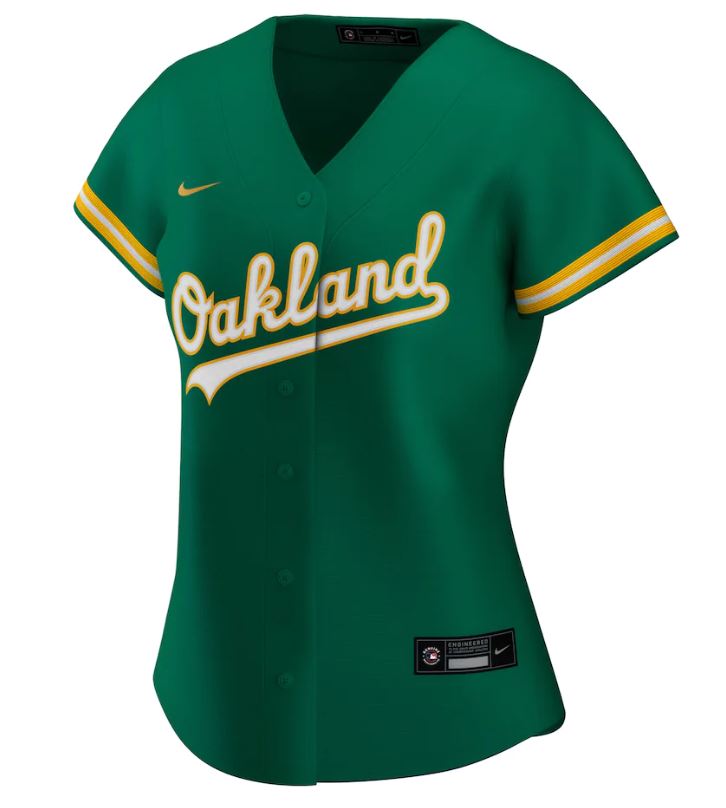 Nike Women Oakland Athletics Kelly Green Alternate 2020 Replica Team Jersey product image 2, provided for visual reference