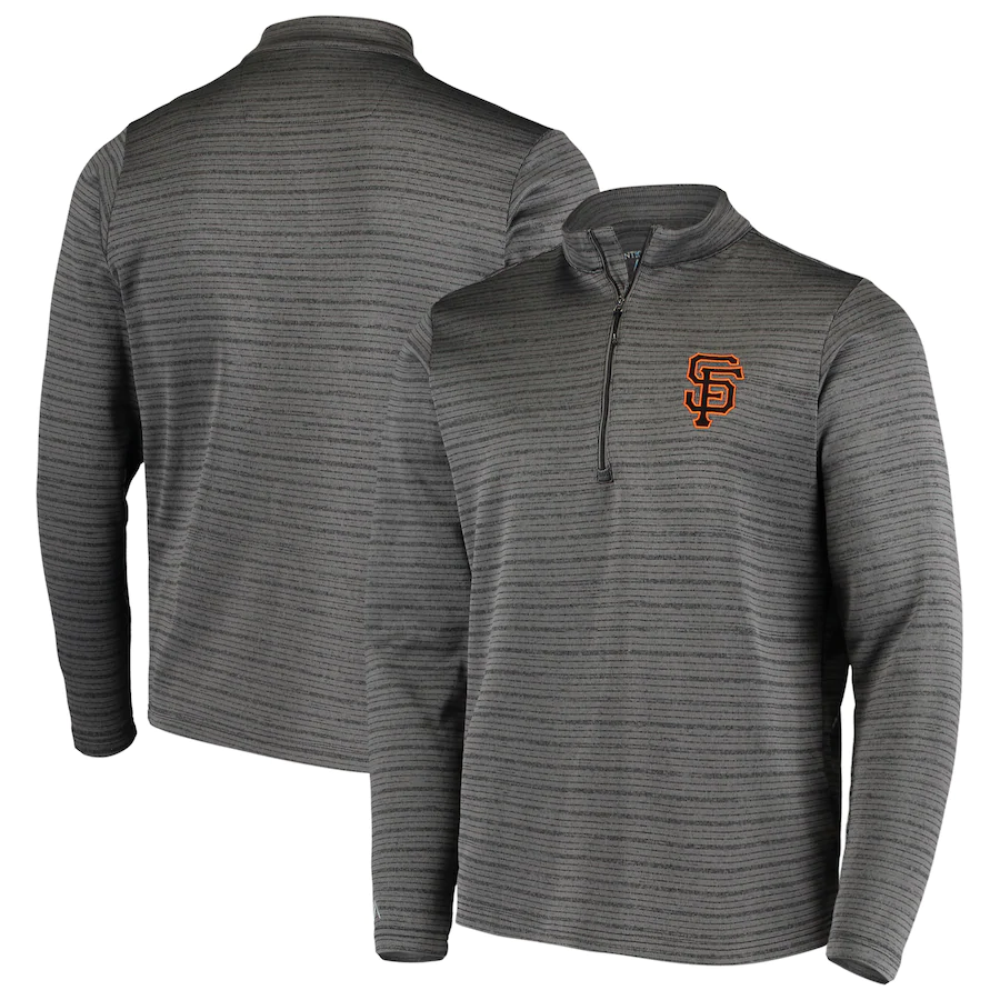 San Francisco Giants Antigua Frontier Quarter-Zip Pullover Jacket - Gray product image 2, provided for visual reference and